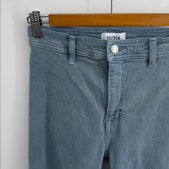 Pistola Penny stretch hi rise wide leg raw hem cropped denim jeans sz 26 - Picture 5 of 8